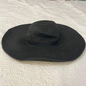 Black Soft Straw Floppy Hat Forever 21